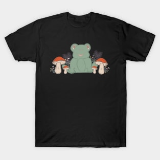 Cute Cottagecore Frog and Mushrooms T-Shirt